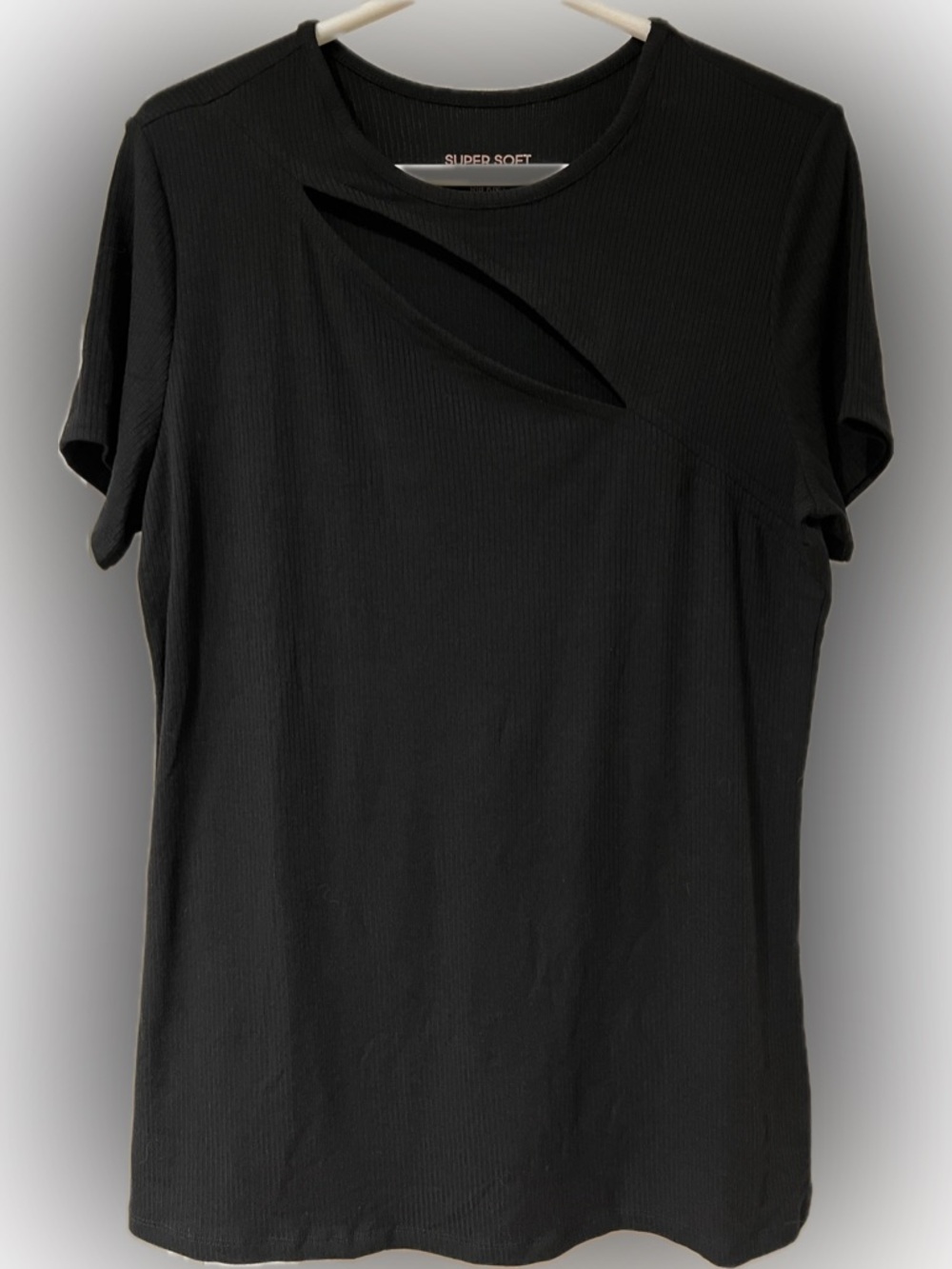 Torrid Super Soft Ribbed Tee with Slash Accent